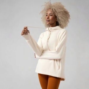 Athleta | Cozy Karma 1/4 Zip Hoodie in Cream Size S
